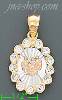 14K Gold Baptism CZ Charm Pendant