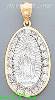 14K Gold Virgin of Guadalupe CZ Charm Pendant