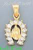 14K Gold Virgin of Guadalupe CZ Charm Pendant