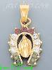 14K Gold Virgin of Guadalupe CZ Charm Pendant