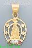 14K Gold Virgin of Guadalupe CZ Charm Pendant