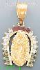 14K Gold Virgin of Guadalupe CZ Charm Pendant