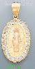 14K Gold Virgin Mary CZ Charm Pendant