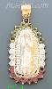 14K Gold Virgin of Guadalupe CZ Charm Pendant