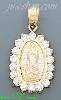 14K Gold Virgin of Guadalupe CZ Charm Pendant