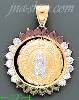 14K Gold Virgin of Guadalupe CZ Charm Pendant