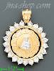 14K Gold Jesus Christ CZ Charm Pendant