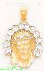 14K Gold Jesus Christ CZ Charm Pendant