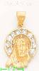 14K Gold Jesus Christ CZ Charm Pendant