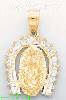 14K Gold Virgin of Guadalupe CZ Charm Pendant