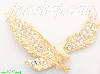 14K Gold Striking Eagle CZ Charm Pendant