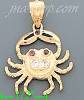 14K Gold Crab CZ Charm Pendant