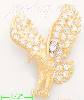 14K Gold Striking Eagle CZ Charm Pendant