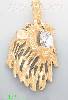 14K Gold Lion Head w/Open Mouth CZ Charm Pendant