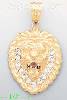 14K Gold Lion Head CZ Charm Pendant