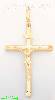 14K Gold Tubular Cross Crucifix Charm Pendant
