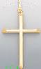 14K Gold Tubular Cross Charm Pendant