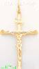 14K Gold Tubular Cross Crucifix Charm Pendant