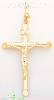 14K Gold Tubular Cross Crucifix Charm Pendant