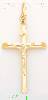 14K Gold Tubular Cross Crucifix Charm Pendant