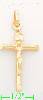 14K Gold Tubular Cross Crucifix Charm Pendant