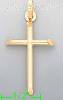 14K Gold Tubular Cross Charm Pendant