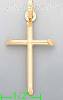 14K Gold Tubular Cross Charm Pendant