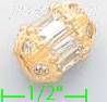 14K Gold Cylinder Slider CZ Charm Pendant