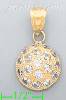 14K Gold Half Ball CZ Charm Pendant