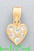 14K Gold Heart CZ Charm Pendant