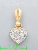 14K Gold Heart CZ Charm Pendant