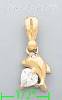 14K Gold Dolphin w/Heart Shaped CZ CZ Charm Pendant 14K Gold Dolphin w/Heart Shaped CZ CZ Charm Pendant