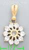 14K Gold Flower CZ Charm Pendant