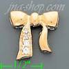 14K Gold Bow CZ Charm Pendant