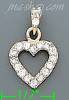 14K Gold Open Heart CZ Charm Pendant