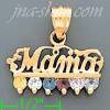 14K Gold Mama CZ Charm Pendant