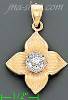 14K Gold Flower CZ Charm Pendant