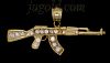 14K Gold AK-47 Assault Rifle CZ Charm Pendant