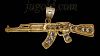 14K Gold AK-47 Assault Rifle CZ Charm Pendant