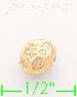 14K Gold Round Ball Slider CZ Charm Pendant