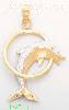 14K Gold Dolphin Charm Pendant