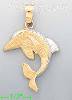 14K Gold Dolphin Charm Pendant