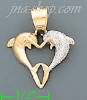 14K Gold Dolphin Charm Pendant