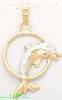 14K Gold Dolphin Charm Pendant