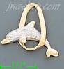 14K Gold Dolphin Charm Pendant