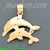 14K Gold Dolphin Charm Pendant