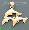 14K Gold Dolphin Charm Pendant