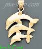 14K Gold Dolphin Charm Pendant