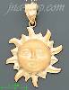 14K Gold Sun Charm Pendant