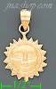 14K Gold Sun Charm Pendant